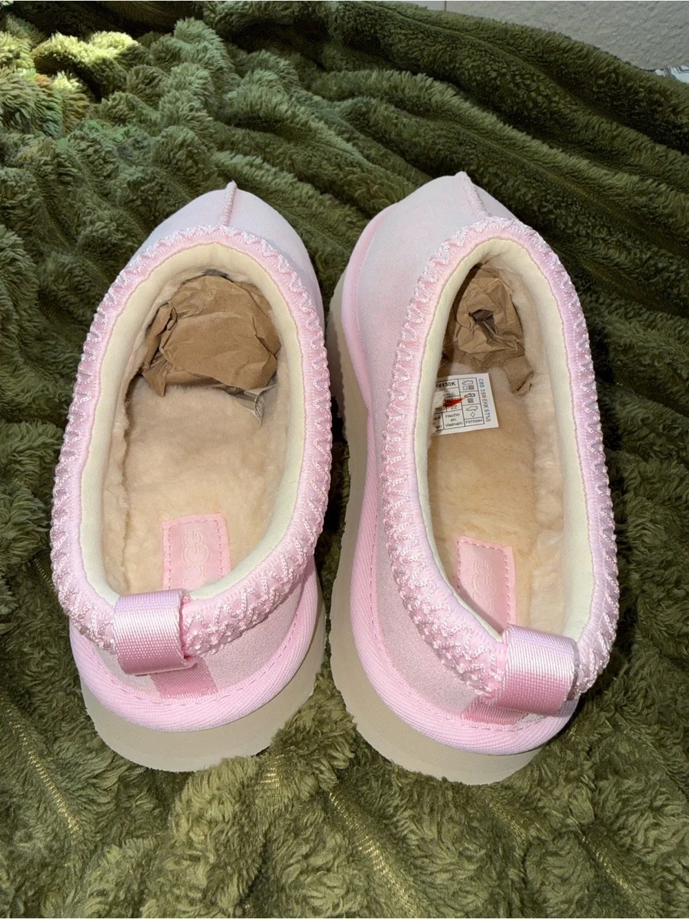 UGG Tazz Dazzle Kids Glitter Slippers - Pink - Size Kid 3